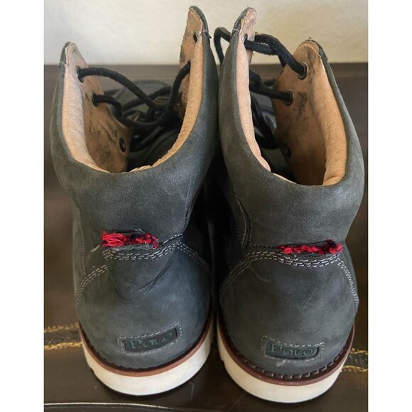 Polo Ralph Lauren Salisbury Charcoal Leather High Top Lace Up Boots Mens 10D main image 4